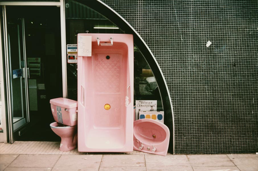 pink bathroom suite