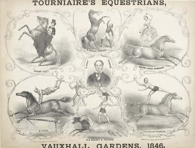 poster - Tournaire's Equestrians, Vauxhall Gardens