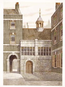 watercolour - The Courtyard of Barnard's Inn